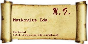 Matkovits Ida névjegykártya
